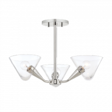 Mitzi H327603-PN - 3 Light Semi Flush