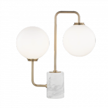 Mitzi HL170201-AGB - 2 Light Table Lamp With A Marble Base