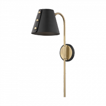Mitzi HL174201-AGB/BK - Meta Plug-in Sconce