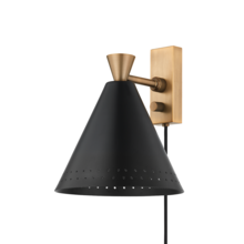Troy Orange PTL3010-PBR/SBK - Marvin Plug-in Sconce