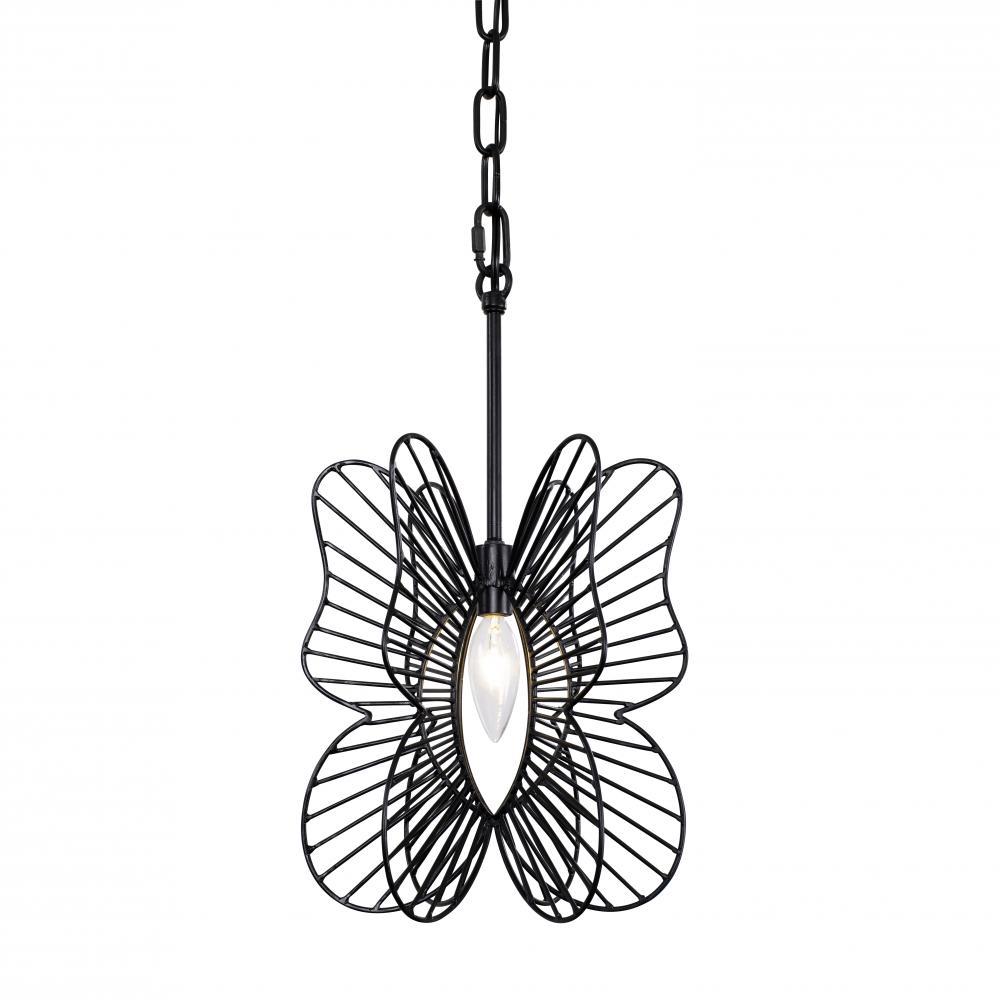 Monarch Butterfly 1-Lt Mini Pendant - Black