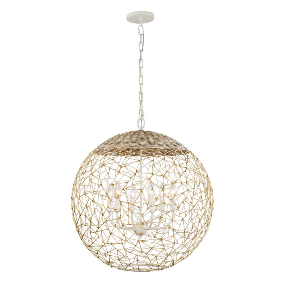 Cayman 6-Lt Orb Pendant - Country White