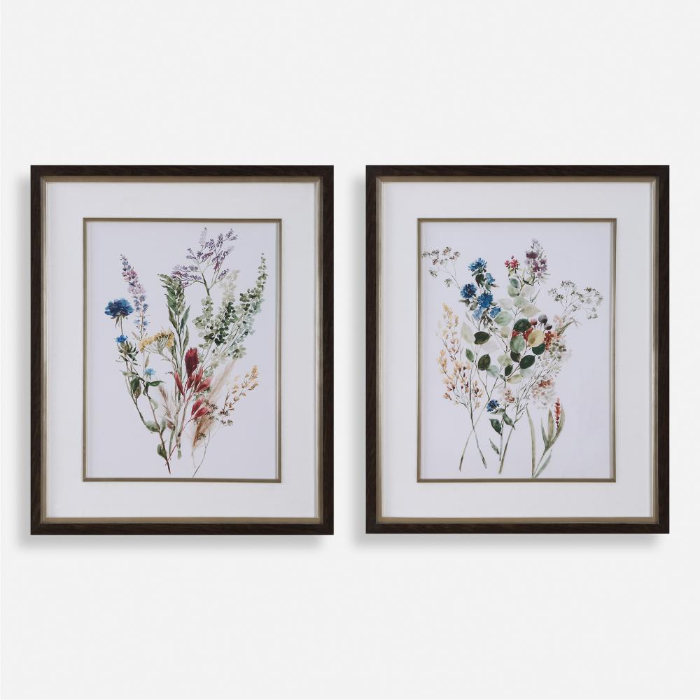 Uttermost Delicate Flowers Framed Prints Set/2