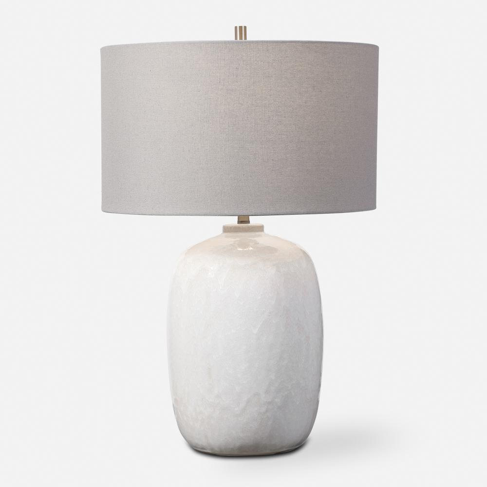 Uttermost Winterscape White Glaze Table Lamp