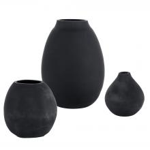 Uttermost 18068 - Uttermost Hearth Matte Black Vases Set/3