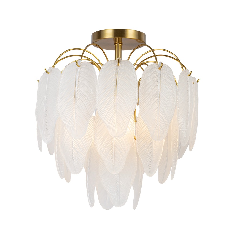 Alessia Collection 4-Light Semi-Flush Mount Brushed Brass