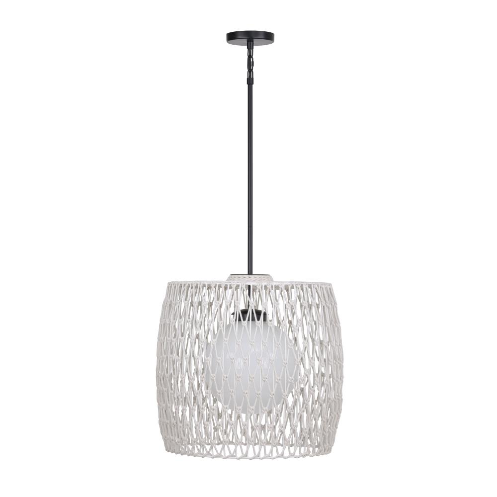 Lara 1 Light Outdoor Pendant in Light Gray