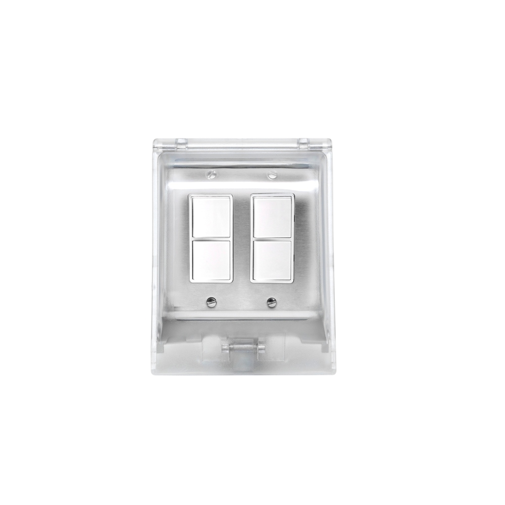 Eurofase EFDWWPS Flush Mount Dual Duplex Stack Switch With Weatherproof Cover and Gang Box