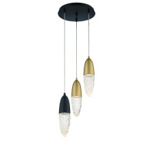 Eurofase Gold US 43858-046 - ECROU,3LT CHANDELIER,BLK/GLD