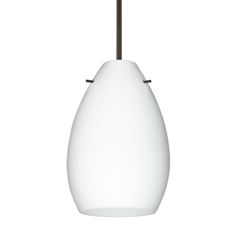 Besa Pendant Pera 6 Bronze Opal Matte 1x50W Candelabra, 15Ft Cord