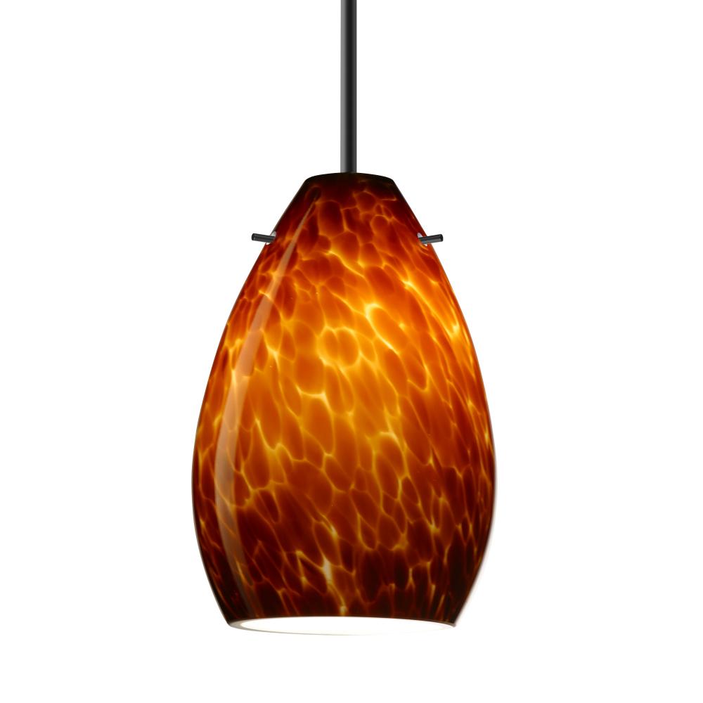 Besa Pendant Pera 6, Black Finish, Amber Cloud 1x5W LED