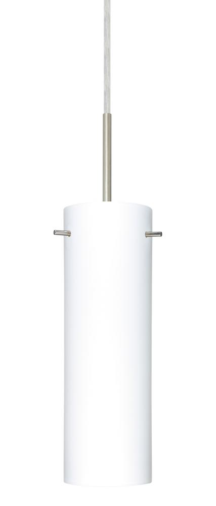 Besa Copa LED Pendant Opal Matte Satin Nickel 1x9W LED, 15Ft. Cord