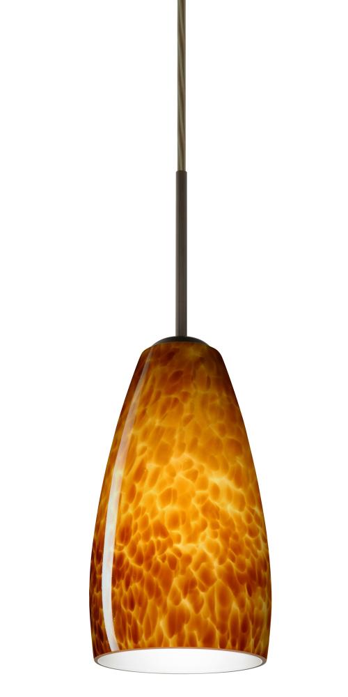 Besa Chrissy Pendant Bronze Amber Cloud 1x50W B10 Medium Base, 15Ft. Cord