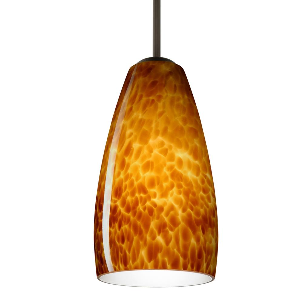 Besa Chrissy Pendant Bronze Amber Cloud 1x9W LED, 15Ft. Cord