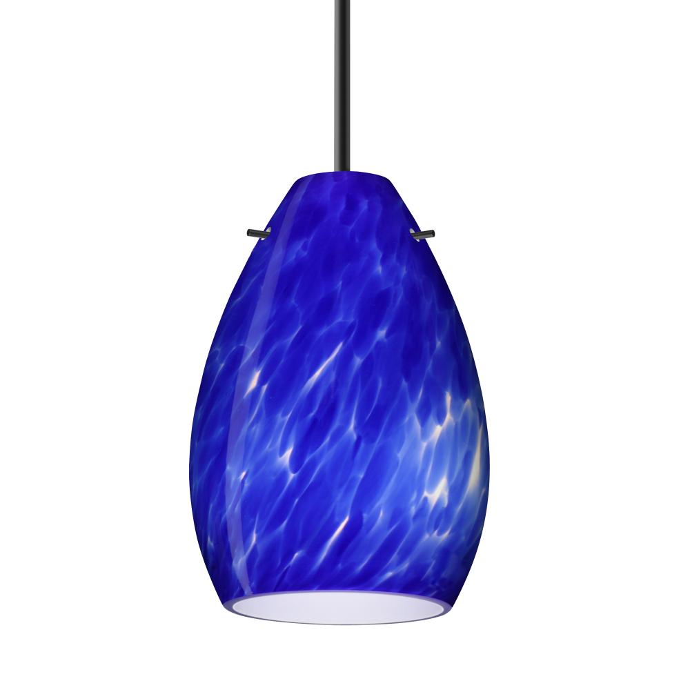 Besa Pendant Pera 6, Black Finish, Blue Cloud 1x50W E12 base, 15Ft Cord