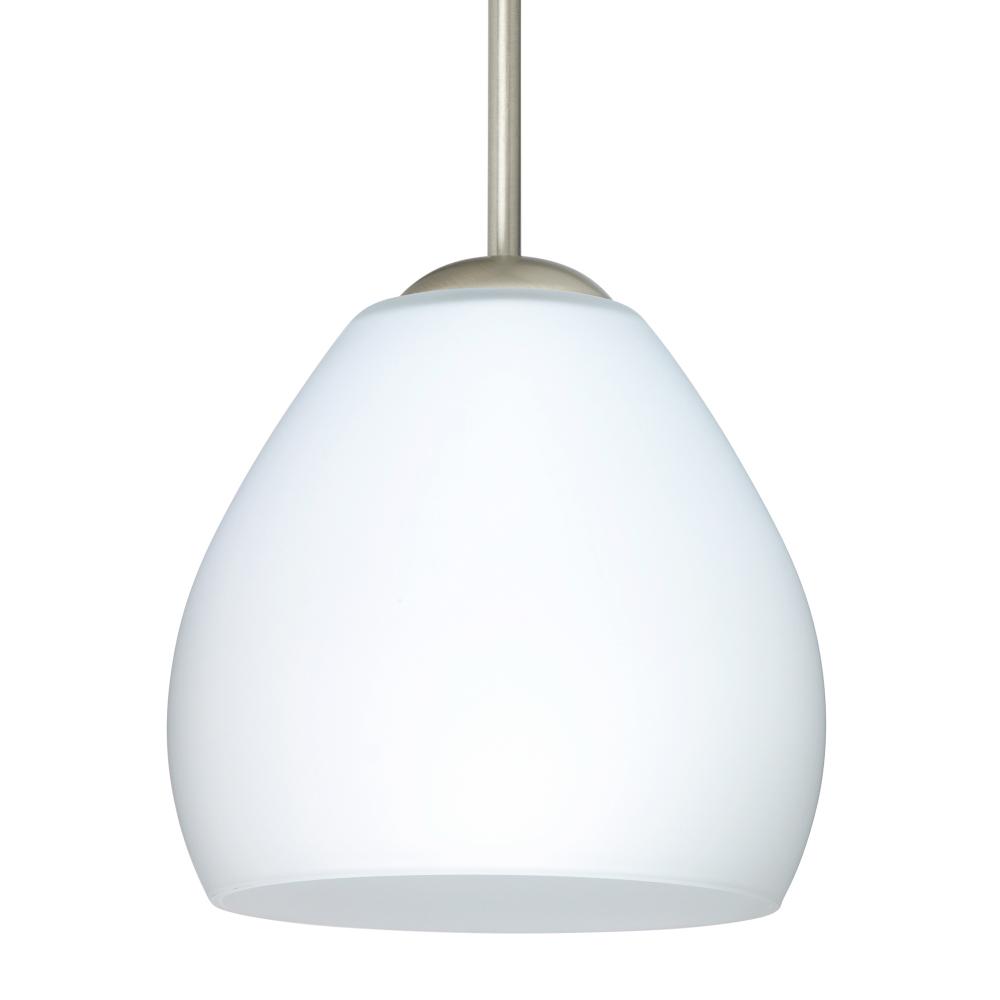 Besa Bolla Pendant Opal Matte Satin Nickel 1x40W B10 Medium base