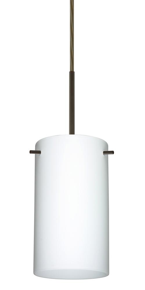 Besa Stilo 7 Pendant Bronze Opal Matte 1x40W B10 Med, 15Ft. Cord