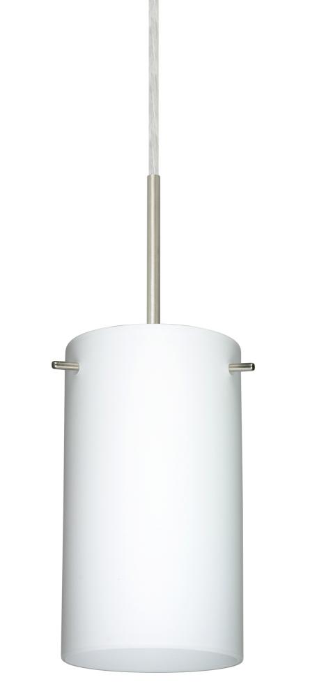 Besa Stilo 7 LED Pendant Opal Matte Satin Nickel 1x9W LED, 15Ft. Cord