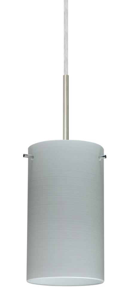 Besa Stilo 7 LED Pendant Chalk Satin Nickel 1x9W LED, 15Ft. Cord