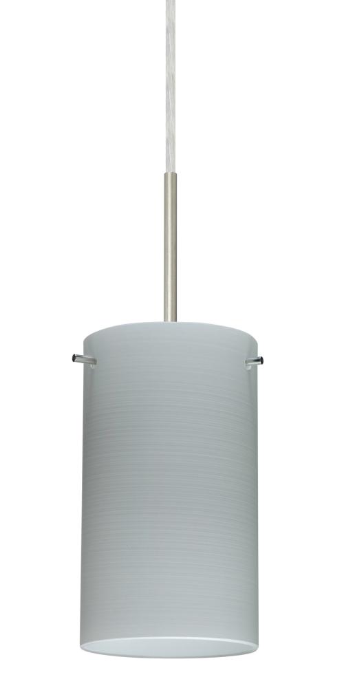 Besa Stilo 7 Pendant Satin Nickel Chalk 1x50W E12 base, 15Ft. Cord
