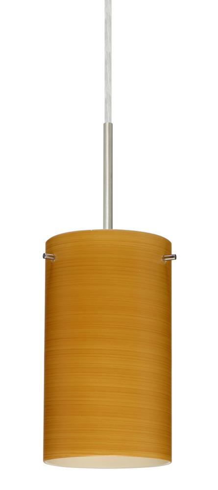 Besa Stilo 7 LED Pendant Oak Satin Nickel 1x9W LED, 15Ft. Cord