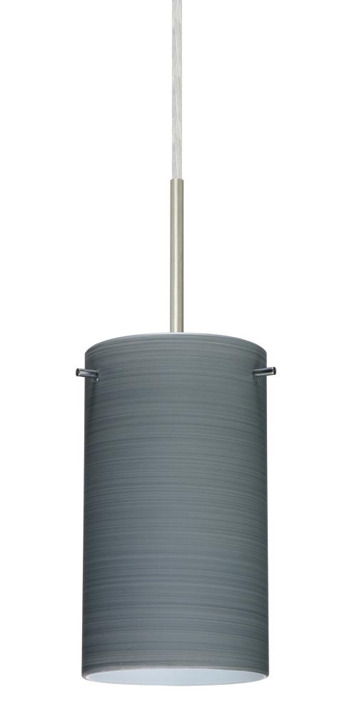 Besa Stilo 7 Pendant Satin Nickel Titan 1x50W E12 base, 15Ft. Cord
