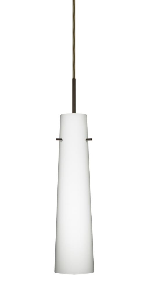Besa Camino Pendant Bronze Opal Matte 1x40W E12 base, 15Ft. Cord