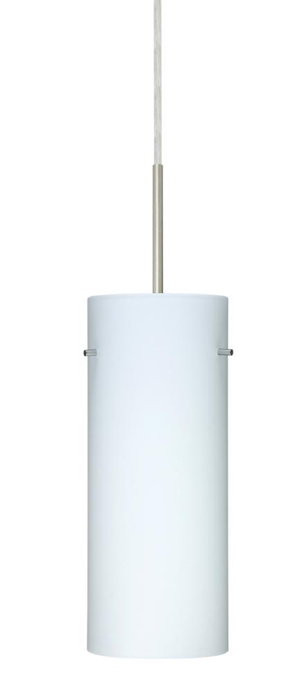 Besa Stilo 10 LED Pendant Opal Matte Satin Nickel 1x9W LED, 15Ft. Cord