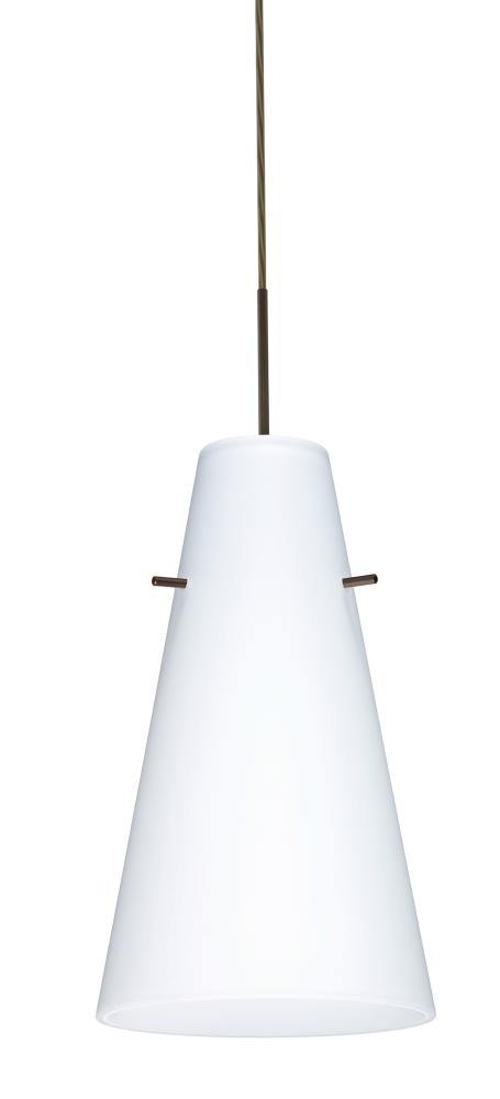 Besa Cierro LED Pendant Opal Matte Bronze 1x9W LED, 15Ft. Cord