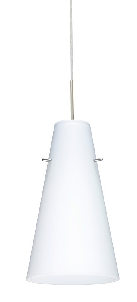 Besa Cierro LED Pendant Opal Matte Satin Nickel 1x9W LED, 15Ft. Cord