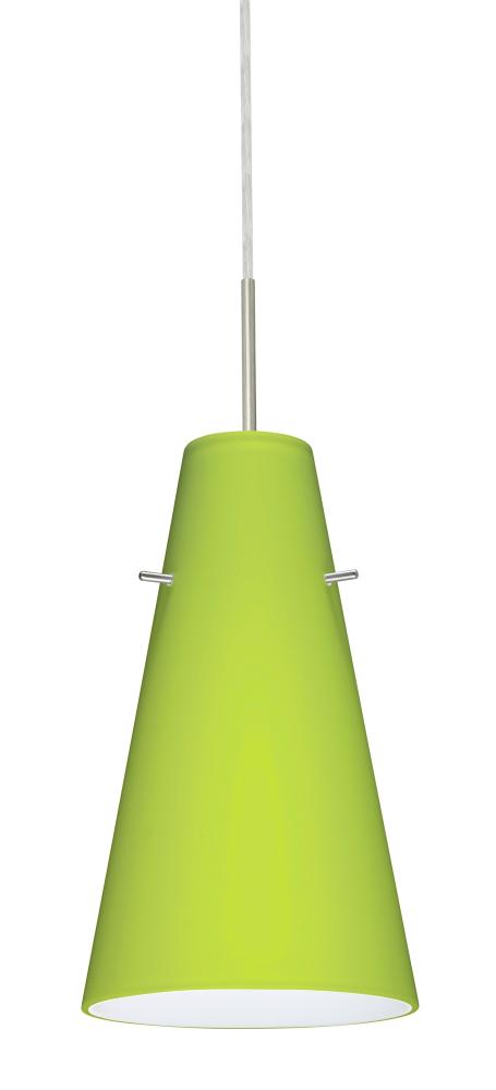 Besa Cierro Pendant Satin Nickel Chartreuse 1x9W LED