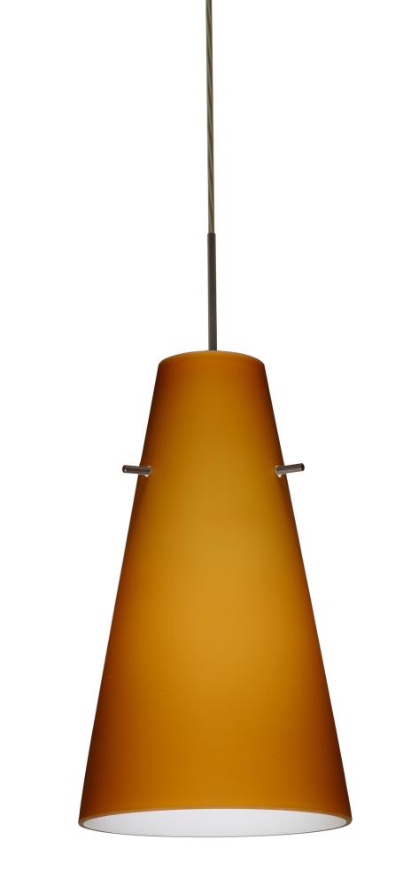 Besa Cierro LED Pendant Amber Matte Bronze 1x9W LED, 15Ft. Cord