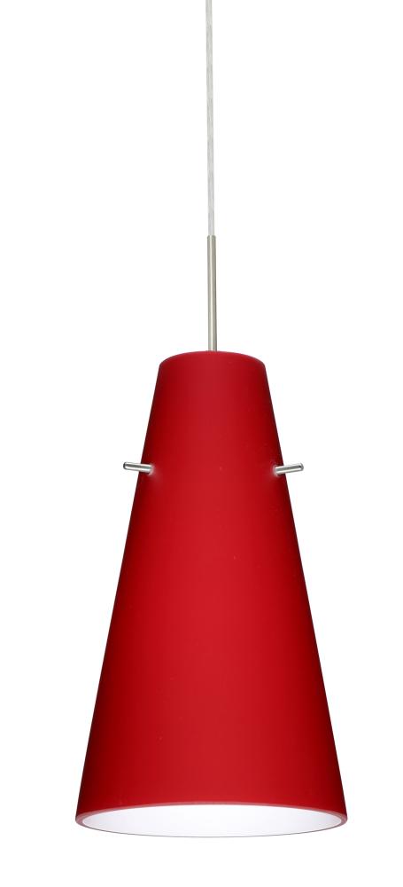 Besa Cierro LED Pendant Ruby Matte Satin Nickel 1x9W LED, 15Ft. Cord
