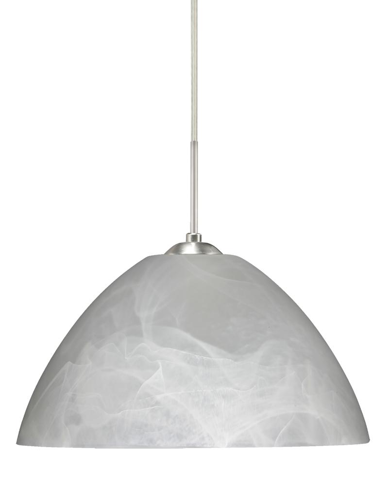 Besa Tessa LED Pendant Marble Satin Nickel 1x9W LED, 15Ft. Cord