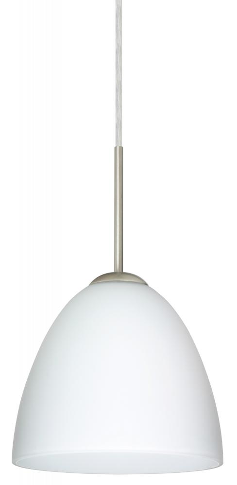Besa Vila LED Pendant Opal Matte Satin Nickel 1x9W LED, 15Ft. Cord