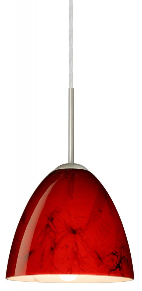 Besa Vila LED Pendant Magma Satin Nickel 1x9W LED, 15Ft. Cord