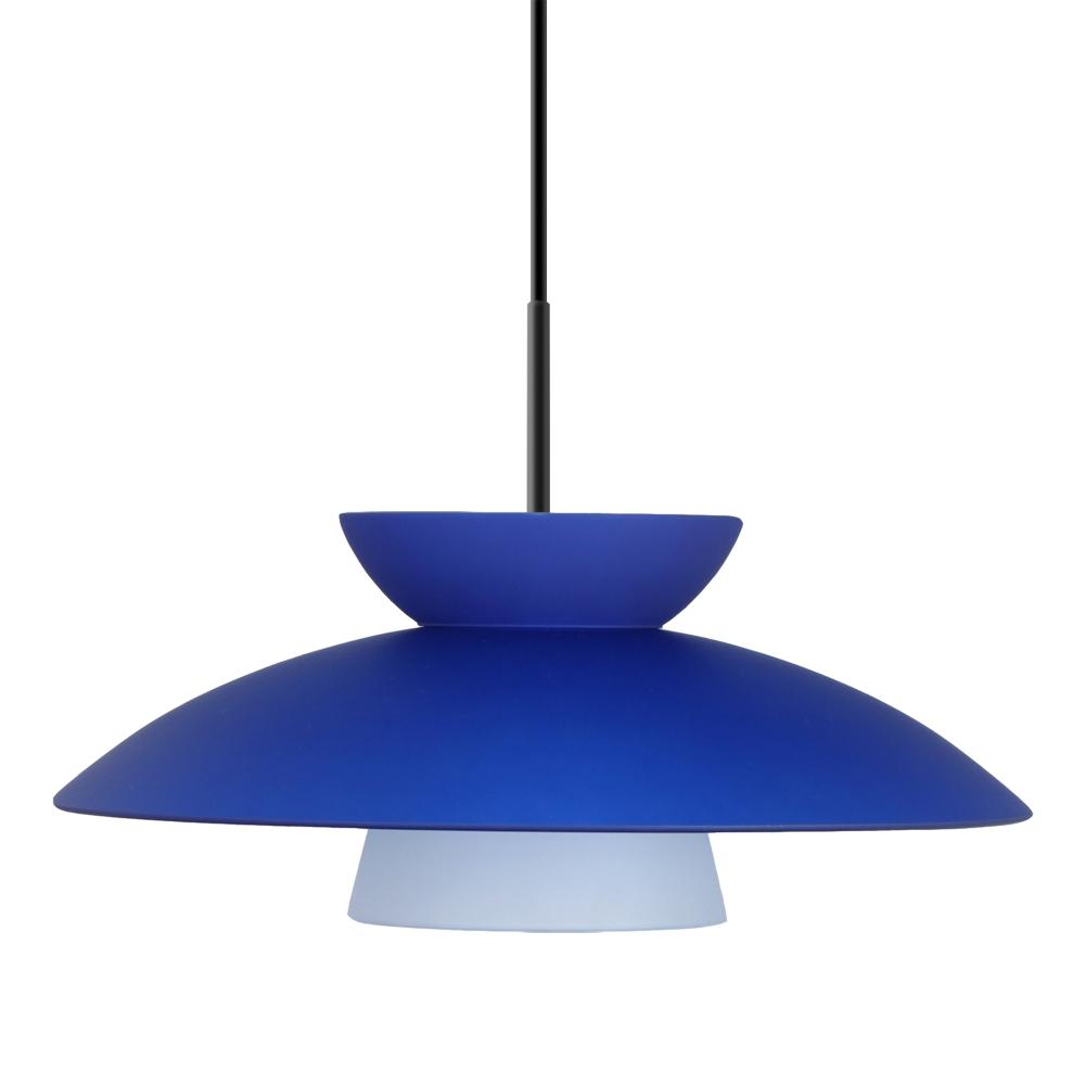 Besa Trilo 15 Pendant Black Blue Matte 1x75W Medium Base