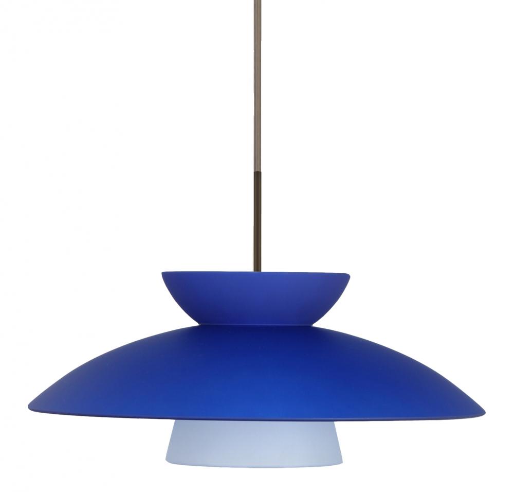 Besa Trilo 15 Pendant Bronze Blue Matte 1x75W Medium Base