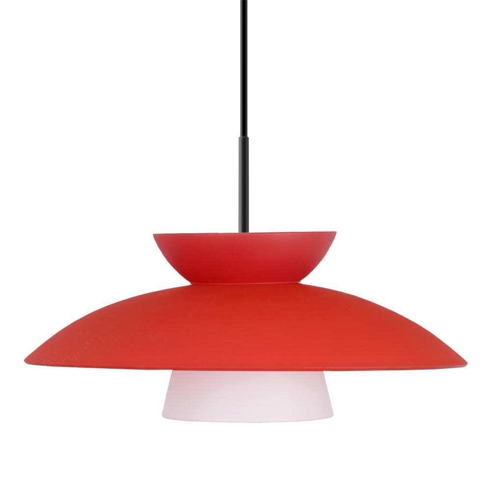 Besa Trilo 15 Pendant Black Red Matte 1x75W Medium Base