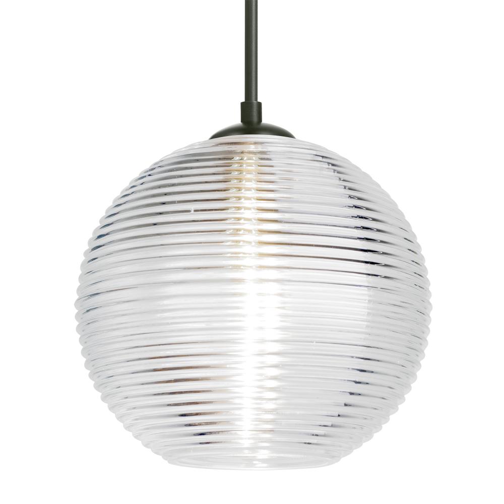 Besa Kristall 8 Pendant Black Clear 1x75W Medium Base