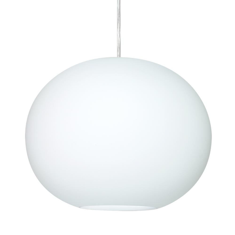 Besa Jordo LED Pendant 1JC Opal Matte Satin Nickel 1x11W LED
