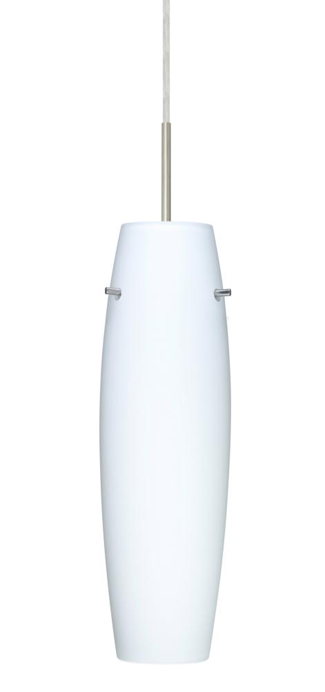Besa Suzi 14 Pendant Opal Matte Satin Nickel 1x9W LED, 15Ft. Cord