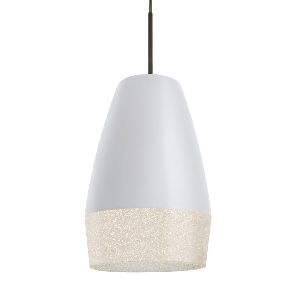 Abu 12 Cord Pendant, White/Glitter, Bronze Finish, 1x60W Medium base