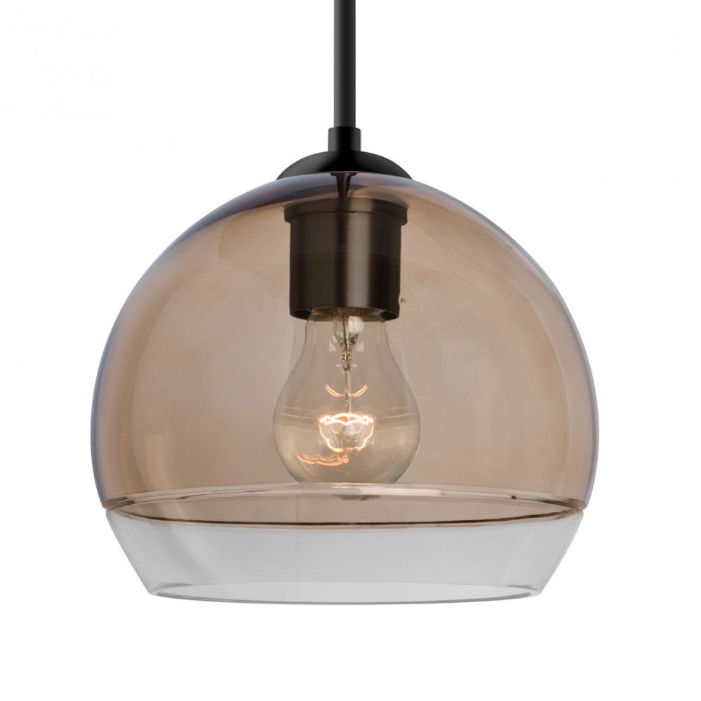 Besa, Ally 8 Cord Pendant, Smoke/Clear, Black Finish, 1x60W Medium Base