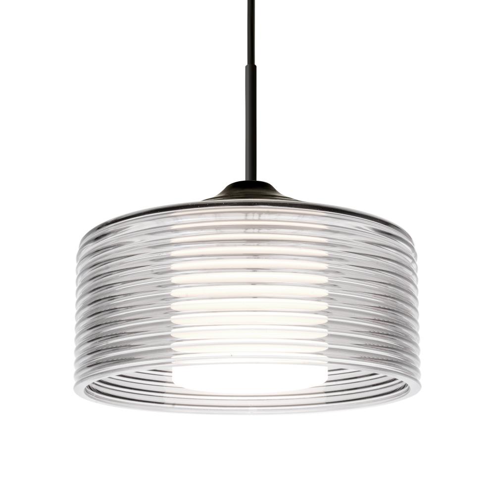 Besa Belu Pendant, Clear Shade, Black Finish, 1x5W LED