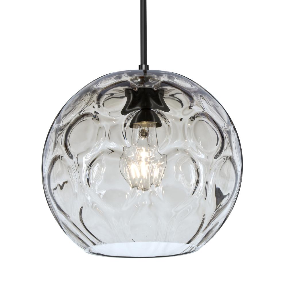 Besa Bombay Cord Pendant, Clear, Black Finish, 1x60W Medium Base