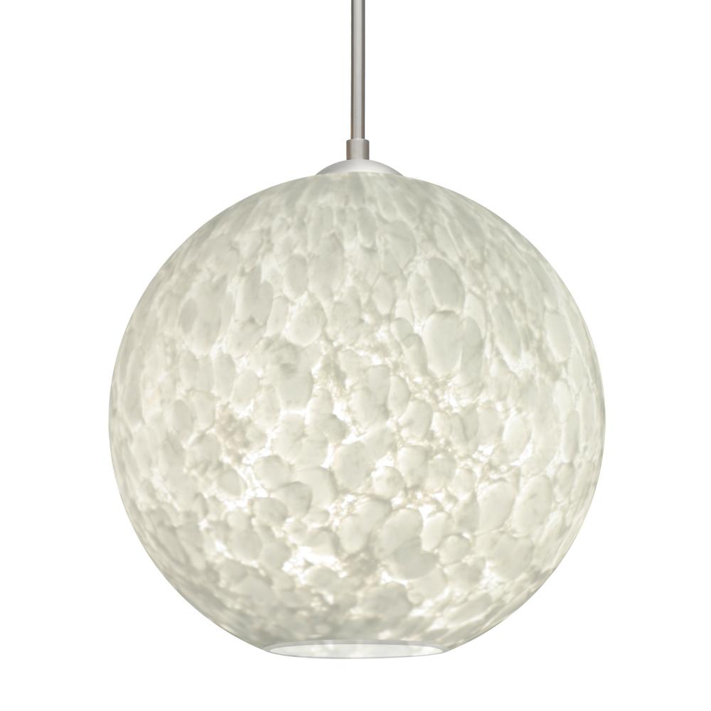 Besa Coco 12 Pendant, Carrera, Satin Nickel Finish, 1x60W Medium Base, 15Ft. Cord
