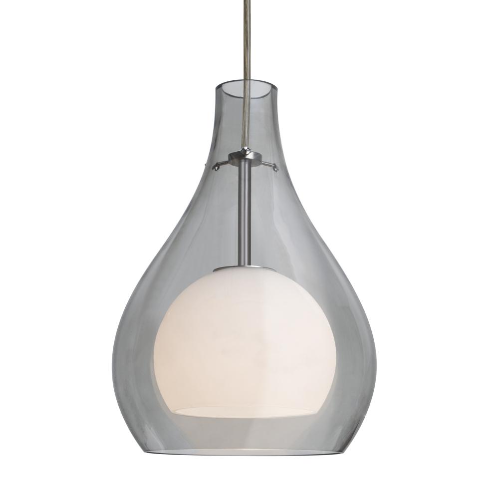 Besa, Elle 11 Cord Pendant, Gray, Bronze Finish, 1x9W LED, 15Ft Option