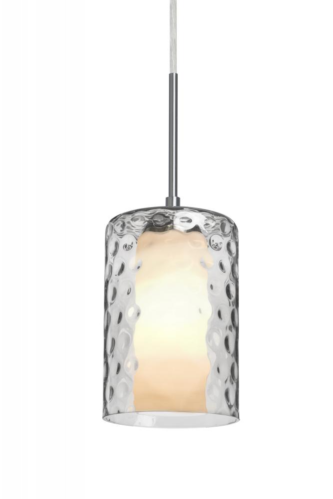 Besa, Esa Cord Pendant, Clear, Satin Nickel Finish, 1x60W Medium Base