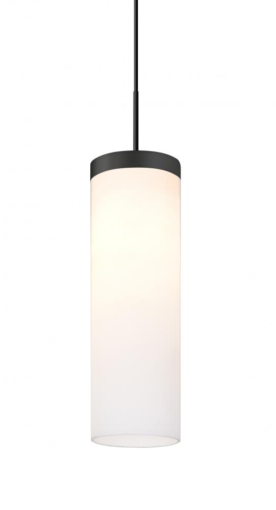 Besa Friz Cord Pendant, Opal Glossy, Black Finish, 1x75W Medium Base